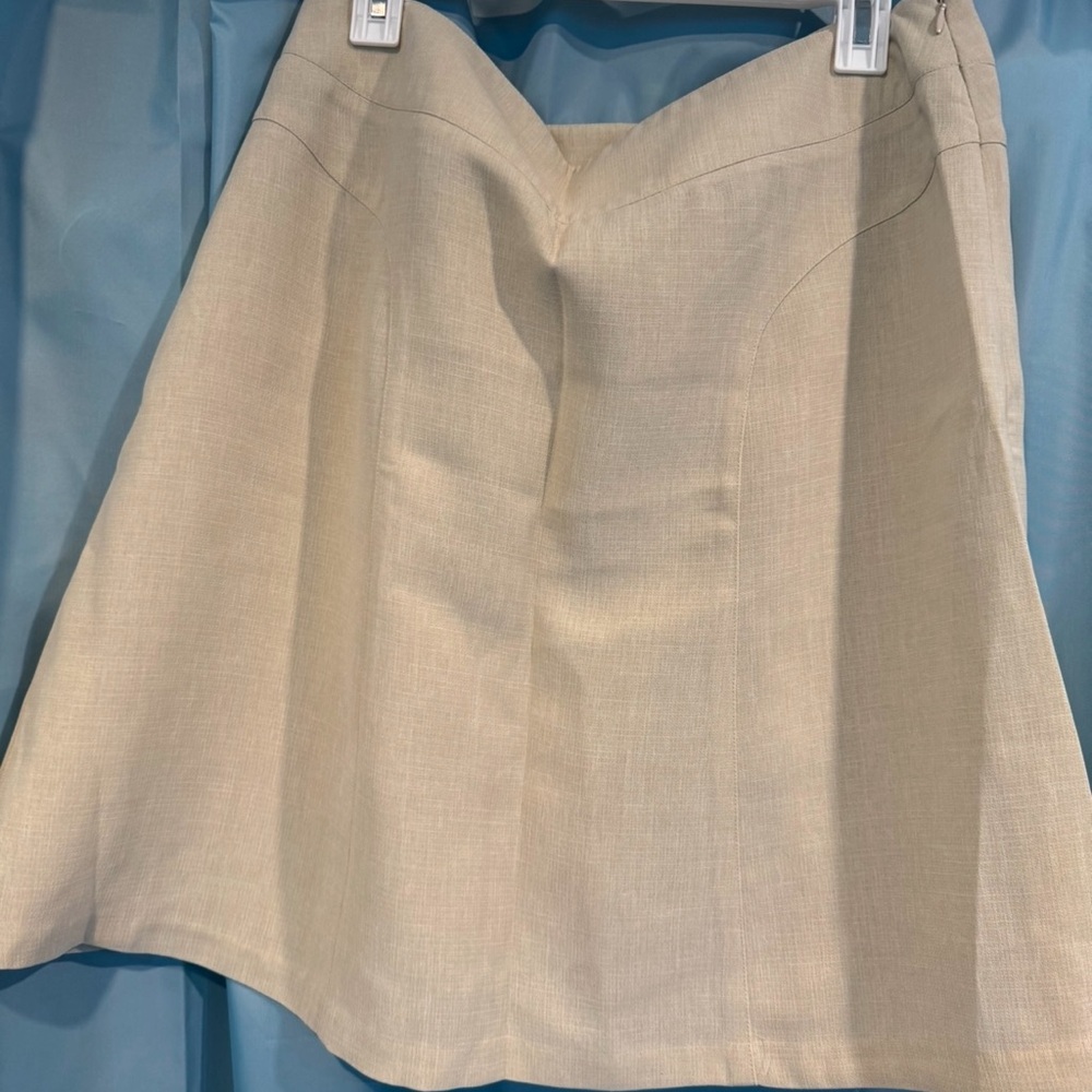 New York & Company Cream A-Line Mini Skirt Casual